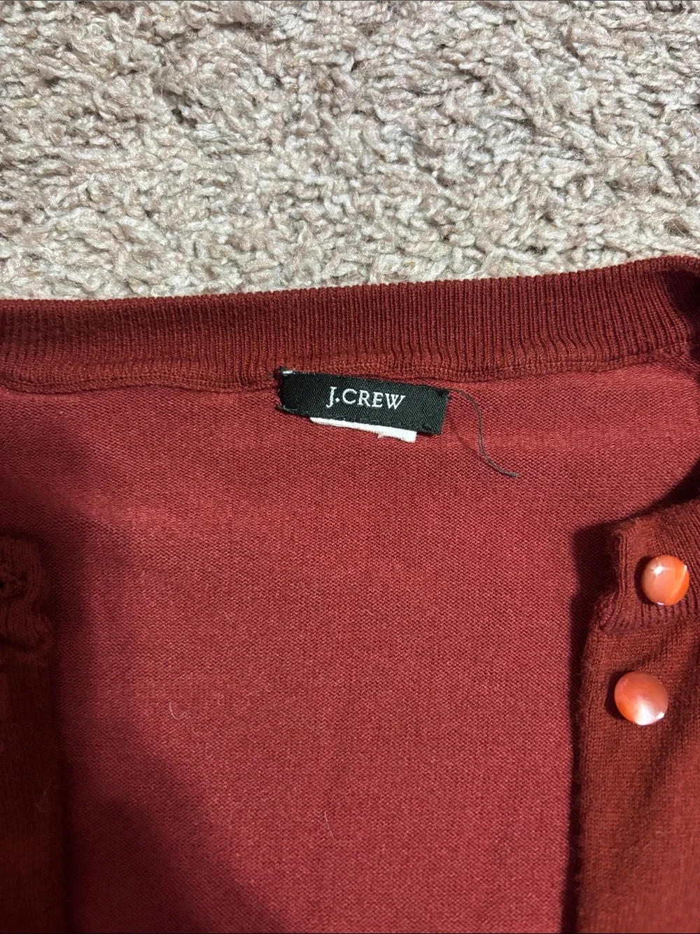 Women’s Crewneck eButton Cardigan Sweater - Brick Red